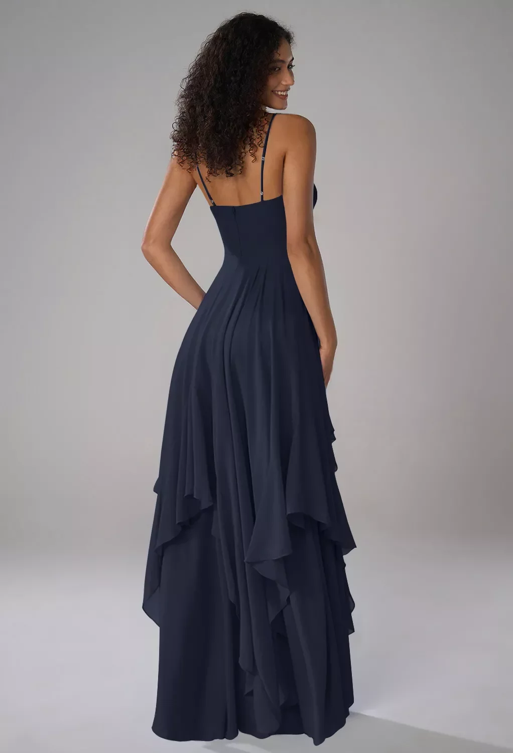 knee length dresses for ladies Burgundy Black Chiffon Prom Dress