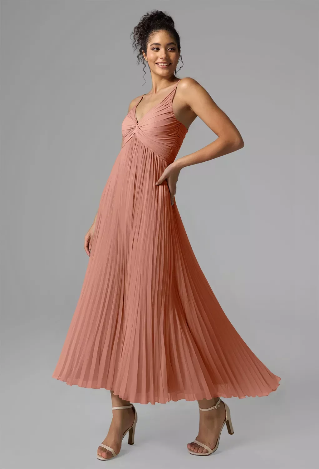 AW Kaylee Peach Pink Wedding Guest Dresses