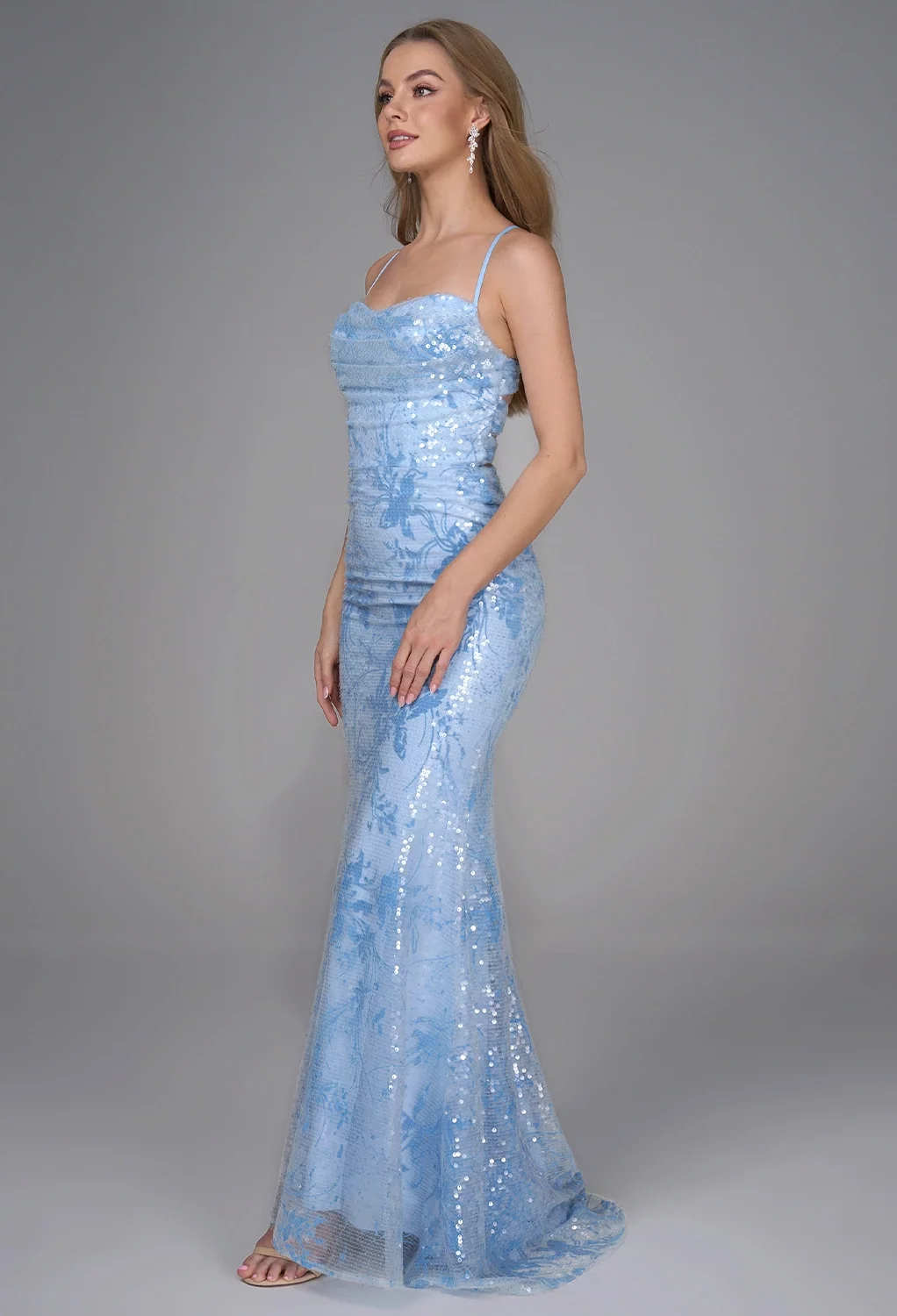 irene blue dress V-Neck Maxi Lapis / Customize Pair with sandals and vt::Dresses::Neckline::Cowl Buy Adrianna Papell Black Color:JADE