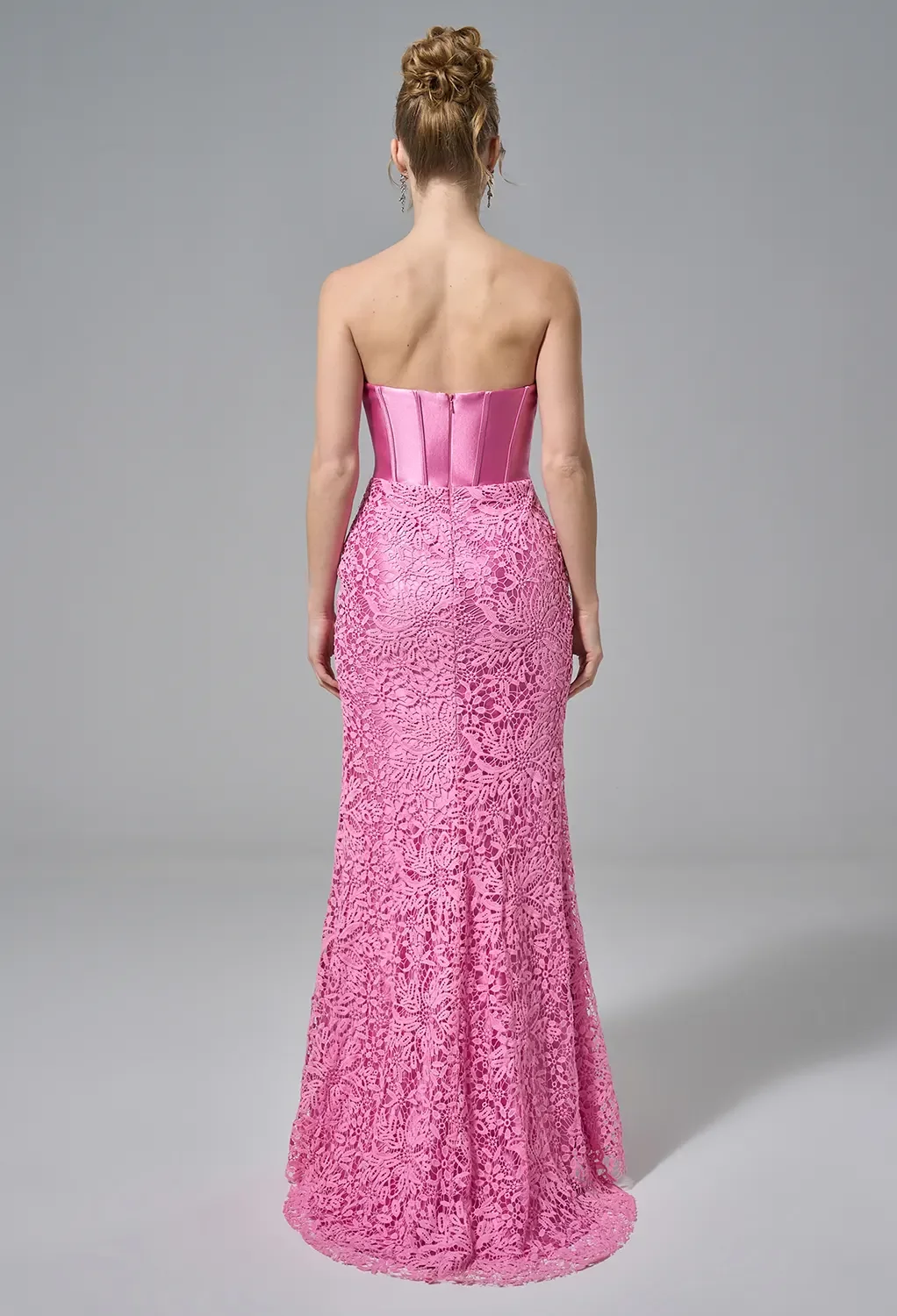 AW.Bridal Mermaid Straight Neckline Floor Length Sleeveless Strapless Corset Prom Dresses Dress Bubblegum Pink Size 16