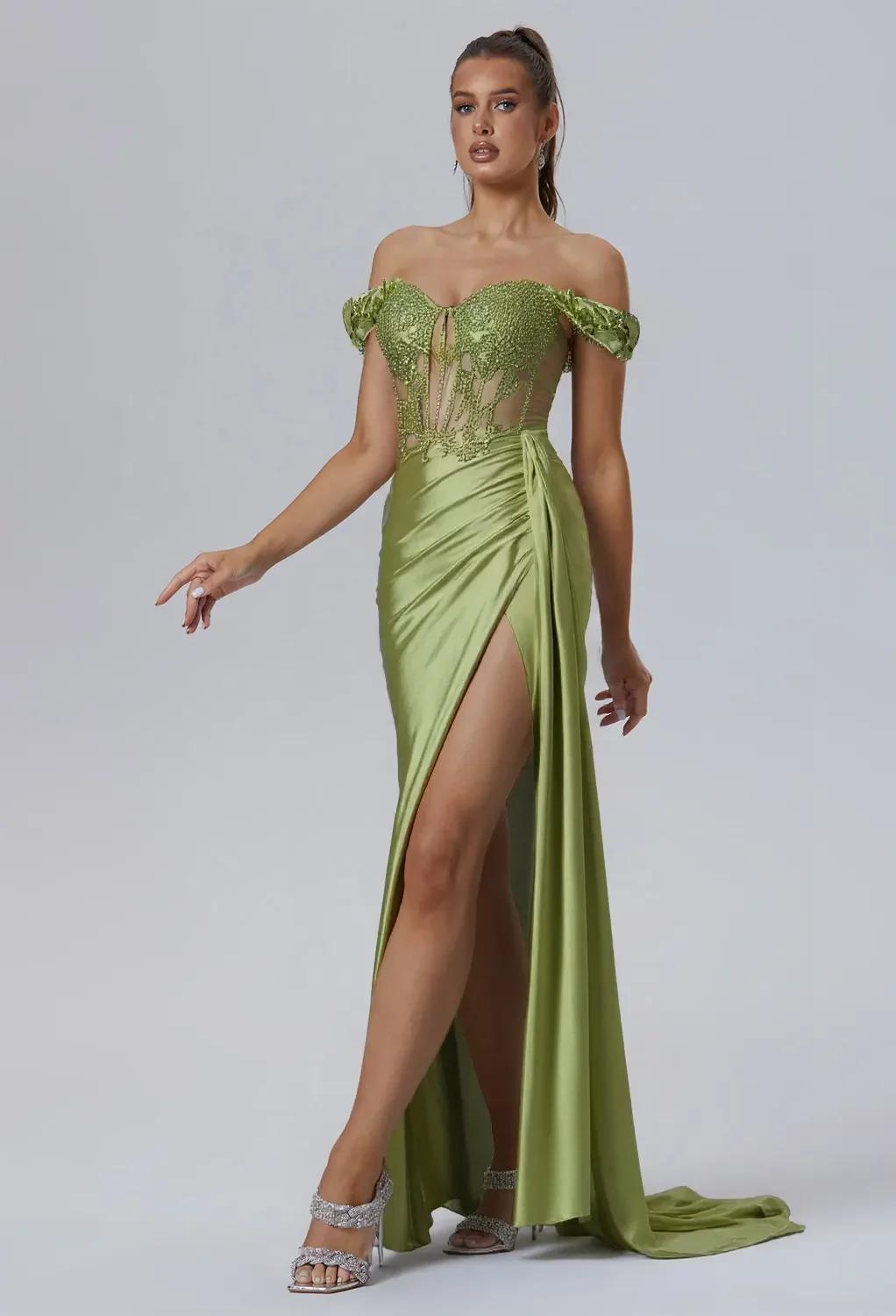 green emerald velvet dress Martini Kelly Green Taffeta