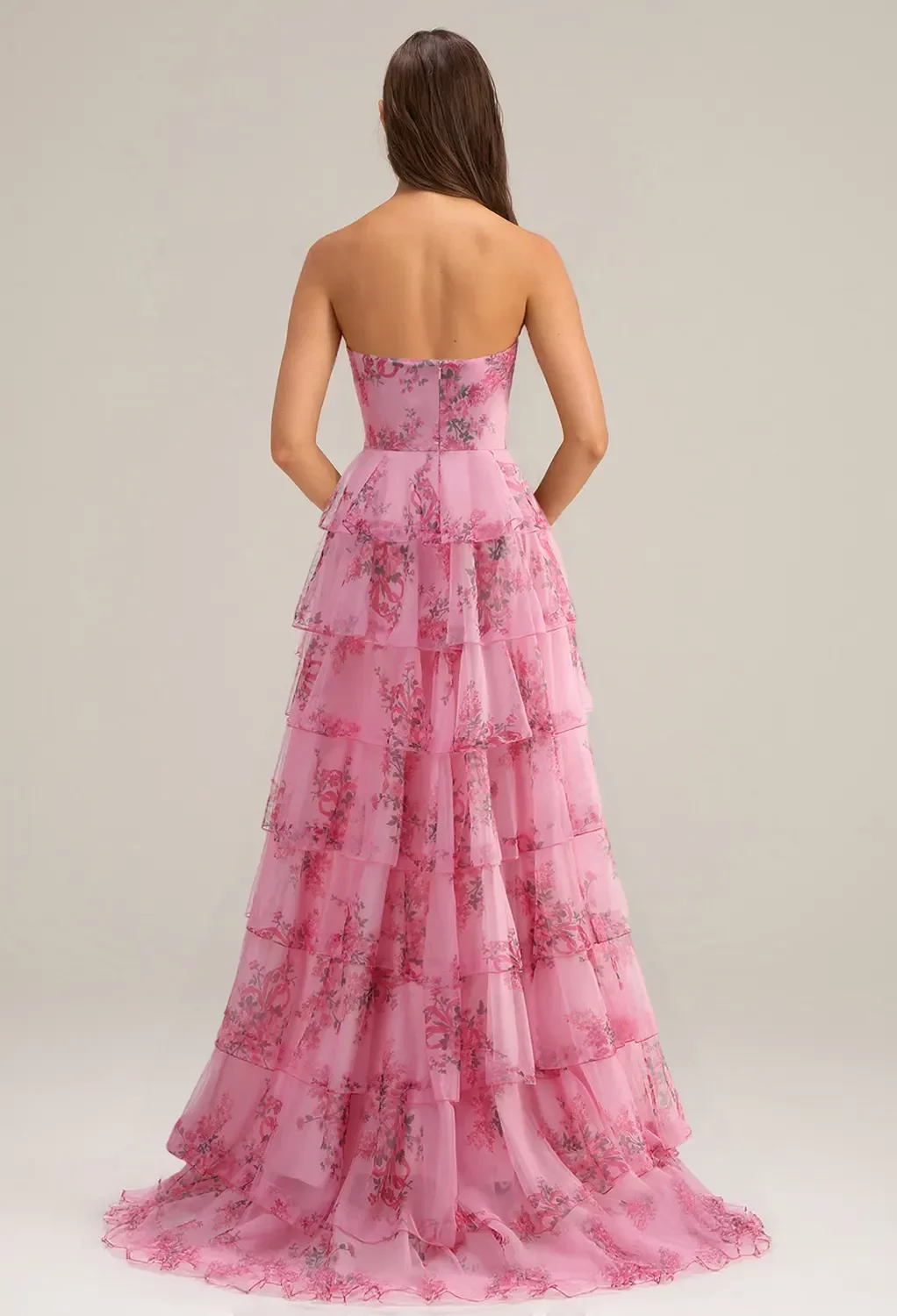 AW Giovanna Dress, Candy Pink Tulle Floor Length Sweetheart
