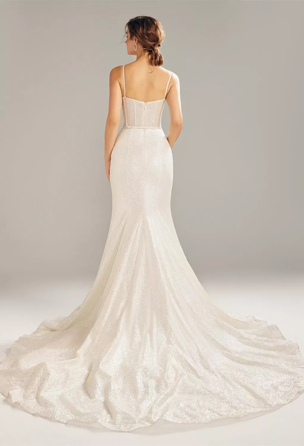 AW Minerva Wedding Dress, Silver Sequin Floor Length Sweetheart Neckline  Wedding Dresses | AW.Bridal