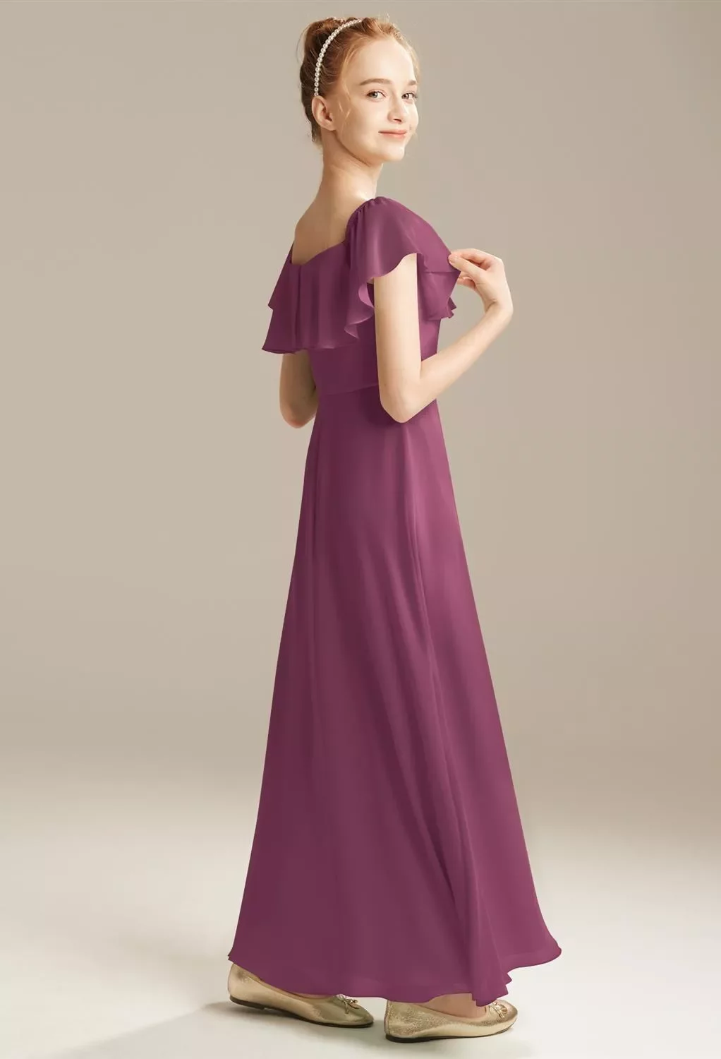 AW Thyme Dress, Chianti Chiffon Floor Length Square Neckline Bridesmaid Dresses | AW.Bridal AW Thyme Dress, Chianti Chiffon Floor Length Square Neckline Bridesmaid Dresses | AW.Bridal