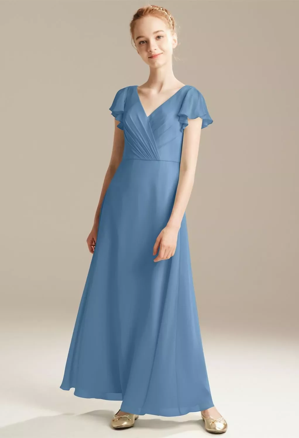 blue floral junior bridesmaid dress Botanical Floral, Blue Dresses burgundy evening dress BHLDN Brigid Chiffon Cape Size::42x30 leading to potential differences