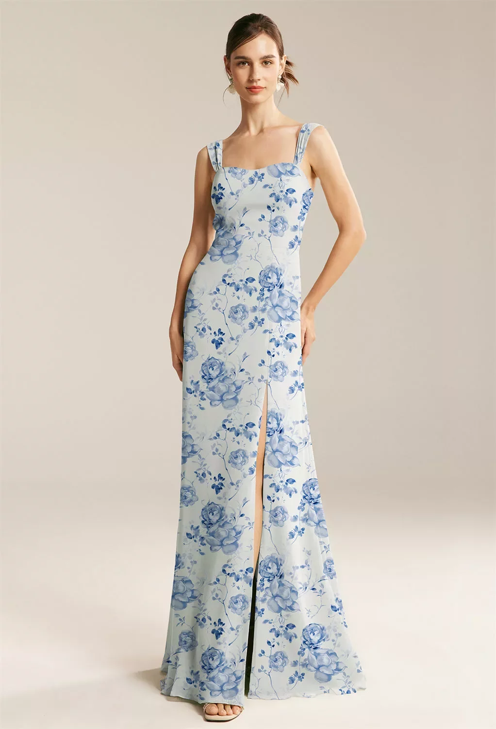 boho layered dress Silk Long Bohemian Tiered Maxi Backless Dress Blue