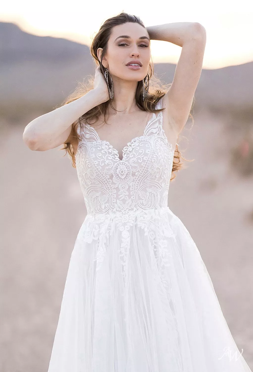 amazon ivory wedding dresses AW Dulcy Dress, Tulle Floor Length Bateau Neckline Wedding Occasion_Quinceanera Guest