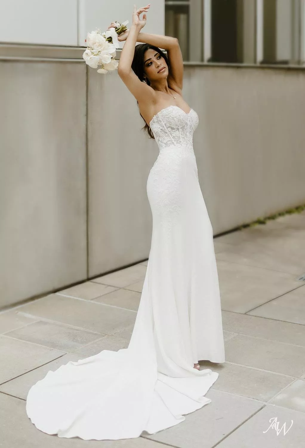 AW Moira Wedding Dress, Satin Floor Length Sweetheart Neckline Wedding  Dresses | AW.Bridal