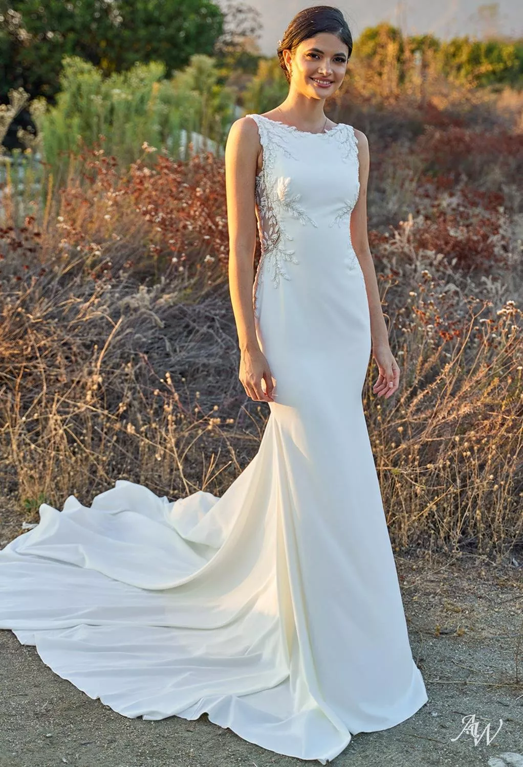 bateau neckline satin wedding dress Boat Neck Satin A-line Wedding Gown with Pockets  loveangeldress