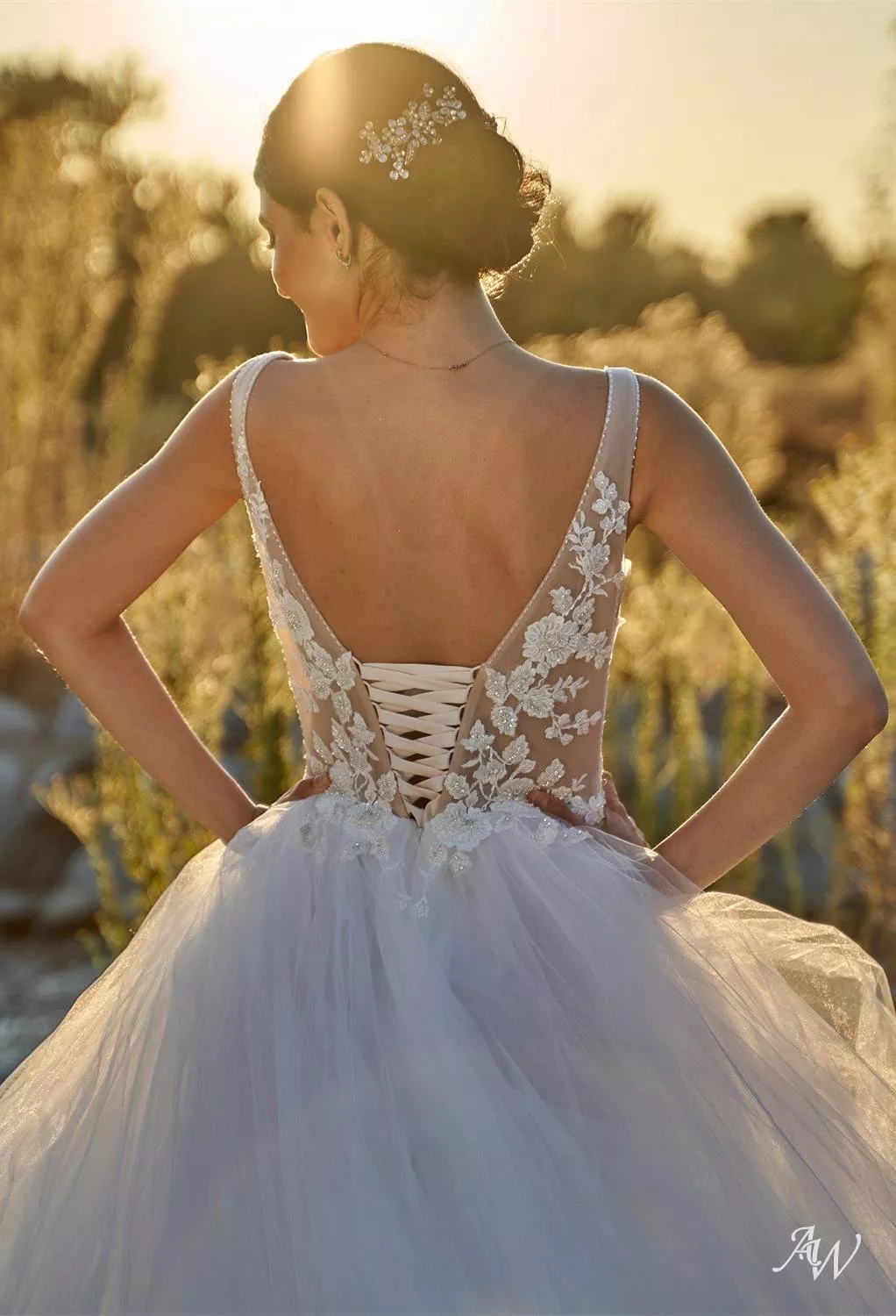 ivory colored wedding dress Ivory Lace A-Line Long Wedding Dress with Illusion Neck  Movousdress