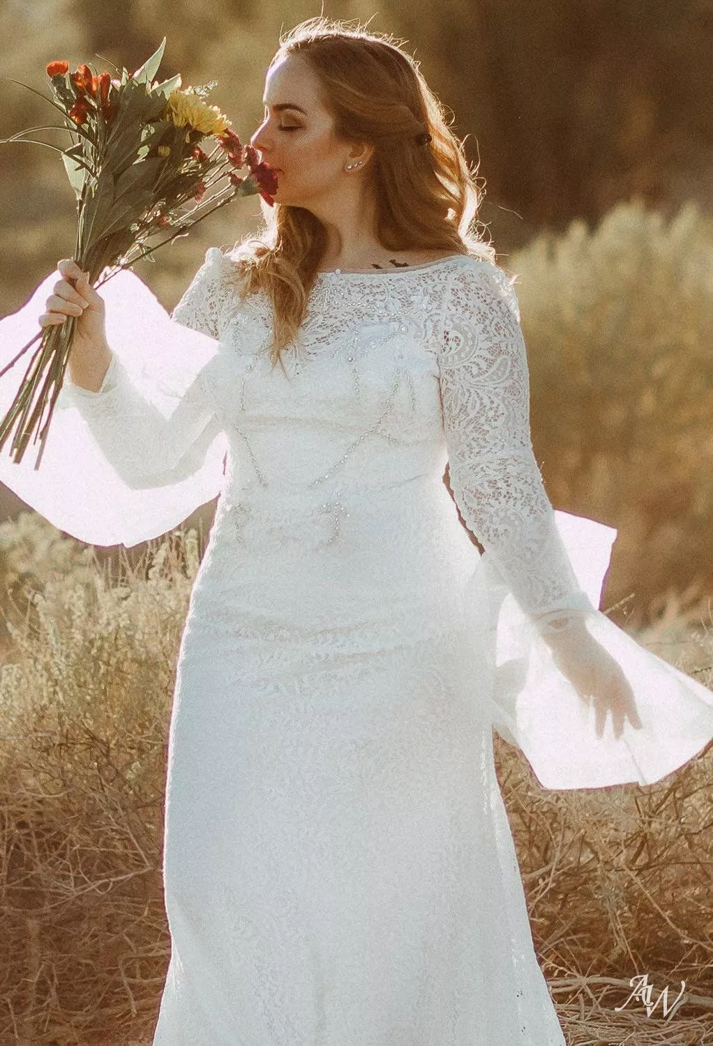 AW Nikki Wedding Dress, Lace Bateau Neckline Wedding Dresses | AW.Bridal