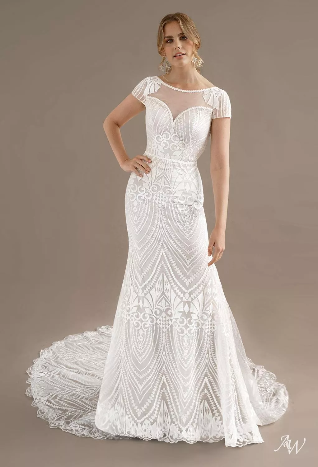 AW Lottie Wedding Dress, Tulle Bateau Neckline Wedding Dresses | AW.Bridal