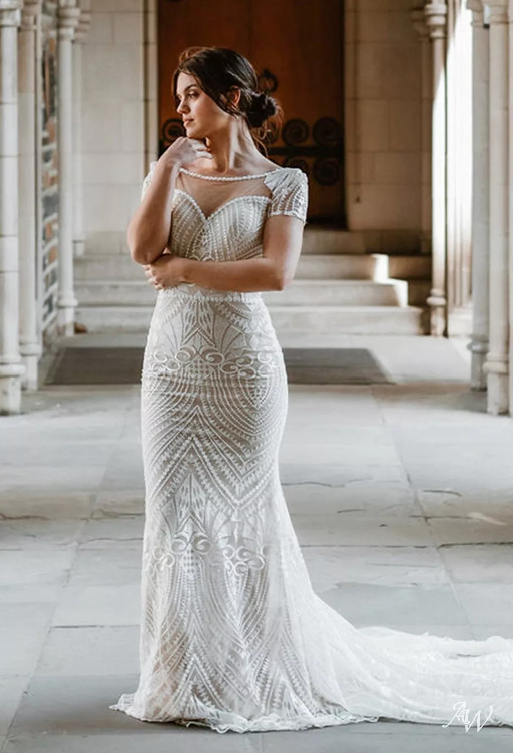 AW Lottie Wedding Dress, Tulle Bateau Neckline Wedding Dresses | AW.Bridal