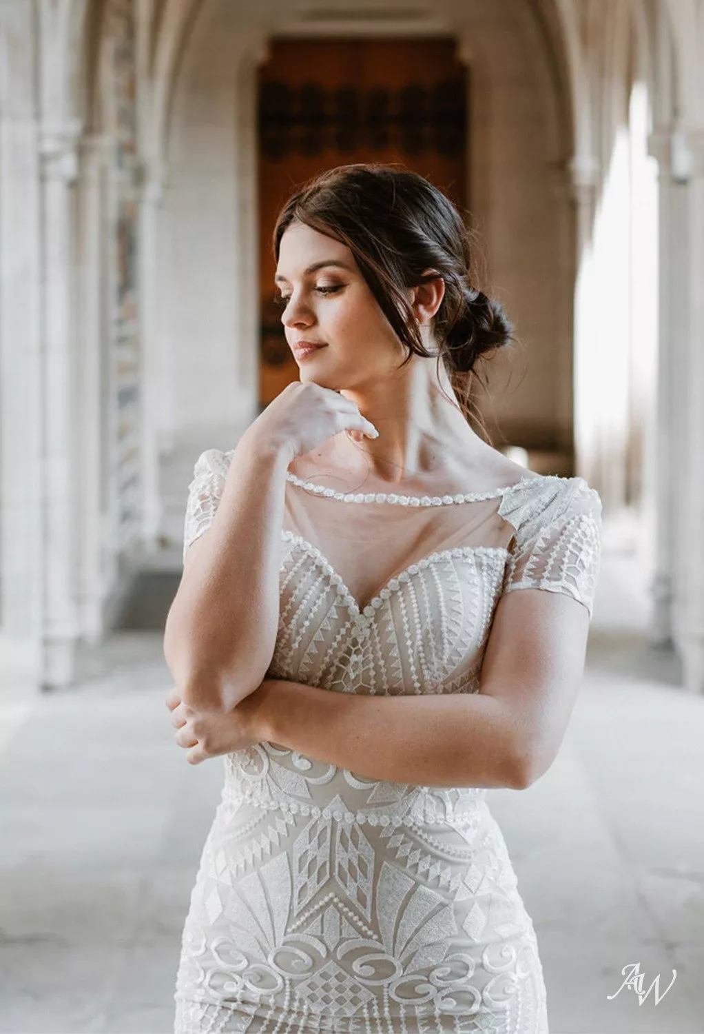 AW Lottie Wedding Dress, Tulle Bateau Neckline Wedding Dresses | AW.Bridal