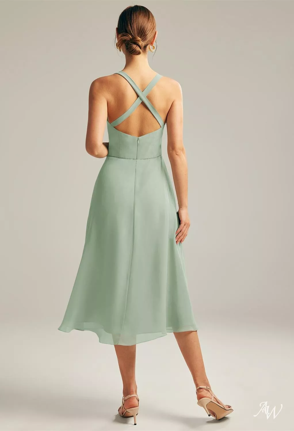 blue dress for baby girl Eva Size M 3329 Hunter Green Bridesmaid Dress – Bridal Sense main image 0