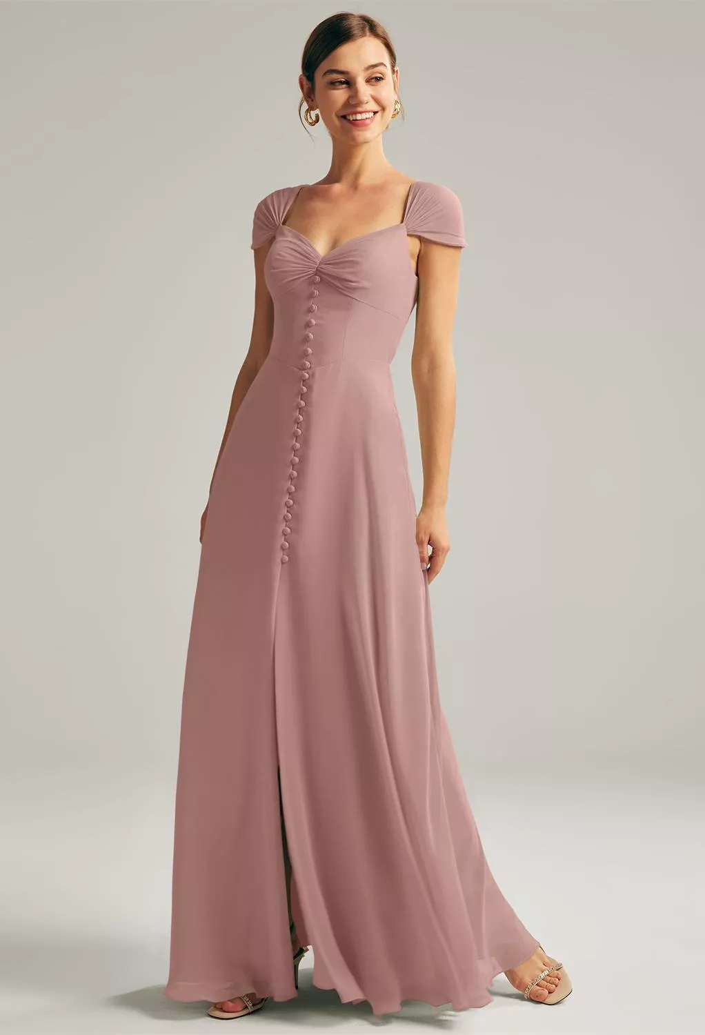 Dusty Rose Cocktail Wedding Guest Dresses | AW.Bridal