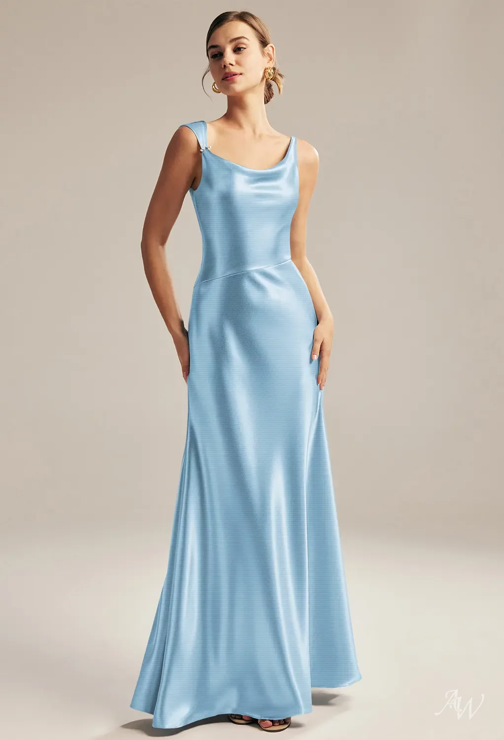 princess polly baby blue dress A-line Chiffon Satin Embroidery Stretch Bridesmaid Dress