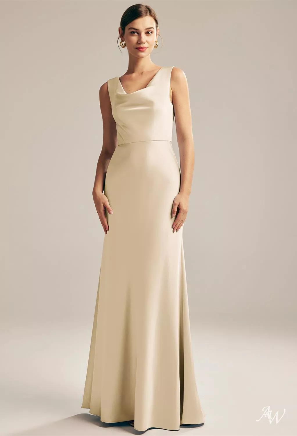 charmeuse champagne bridesmaid dresses AW Sage Dress