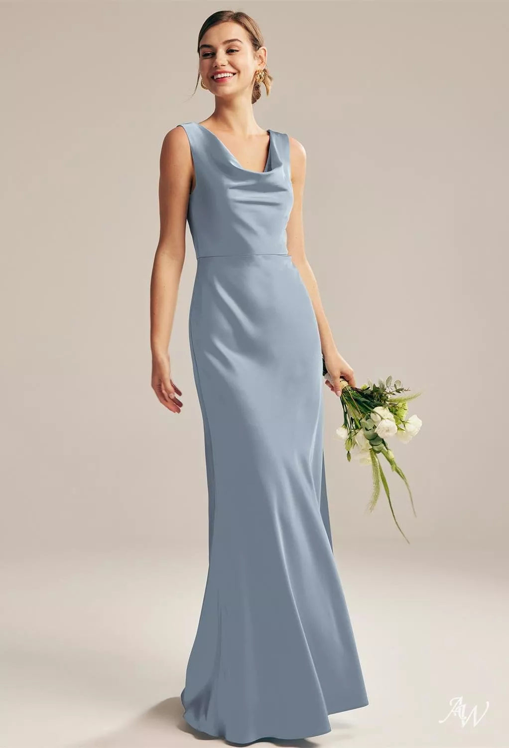 blue silver bridesmaid dresses Wedtrend Women's Grey Blue A Line V Neck Tulle Embroidered Leaves Plus Size Bridesmaid Dress, Grey Blue / US6