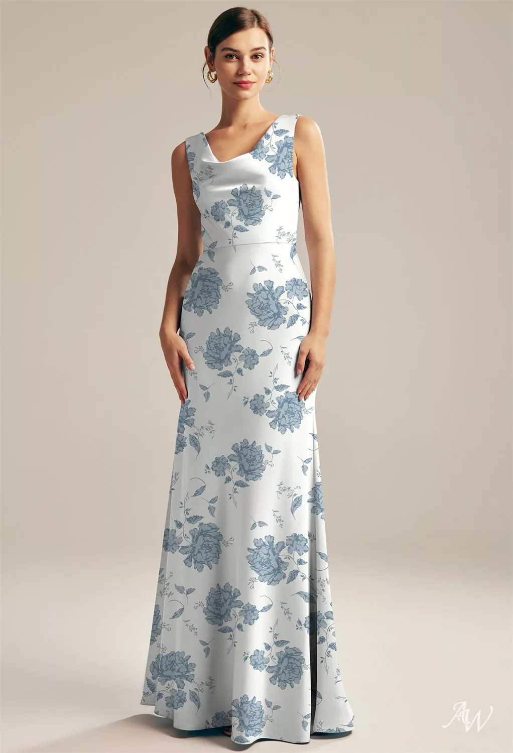 dusty blue pattern bridesmaid dress Dusty Blue Pattern Sequin Single Strap Bridesmaid Dress