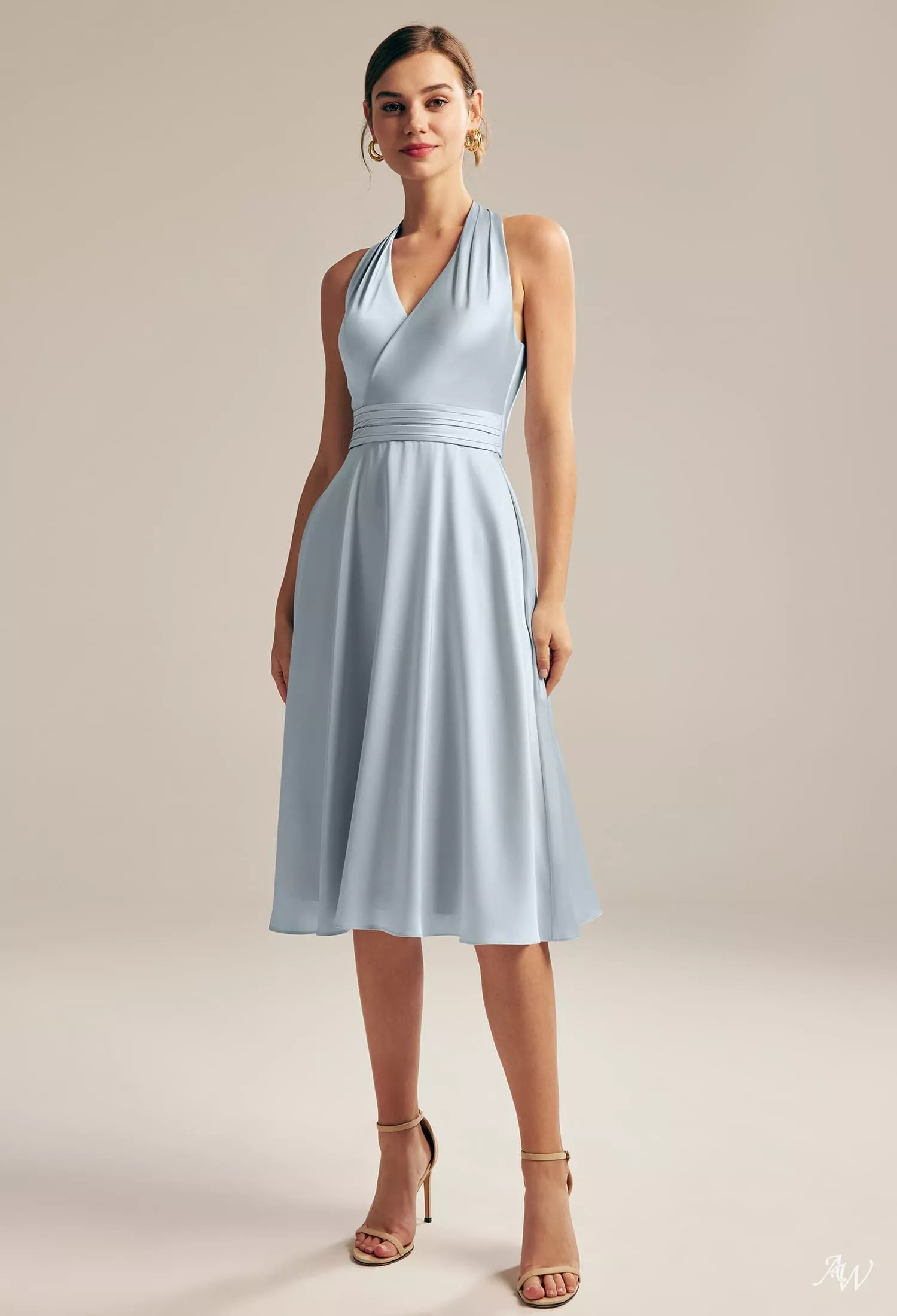 silver knee length bridesmaid dresses Elegant Silver Short Mother Of the Bride Dress Knee-Length Wedding Party Gowns