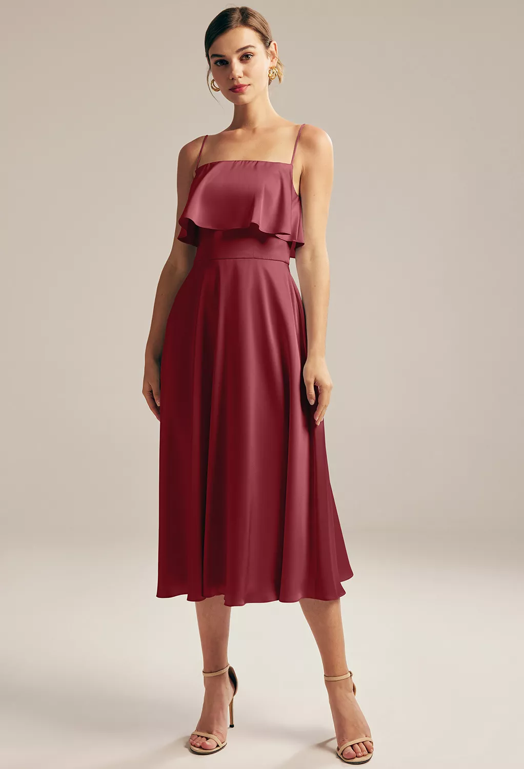 Burgundy Country Wedding Guest Dresses | AW.Bridal