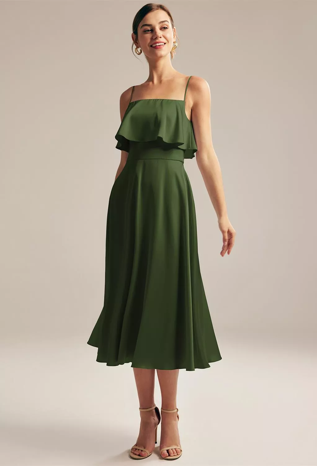 Green Olive Graduation Dresses | AW.Bridal