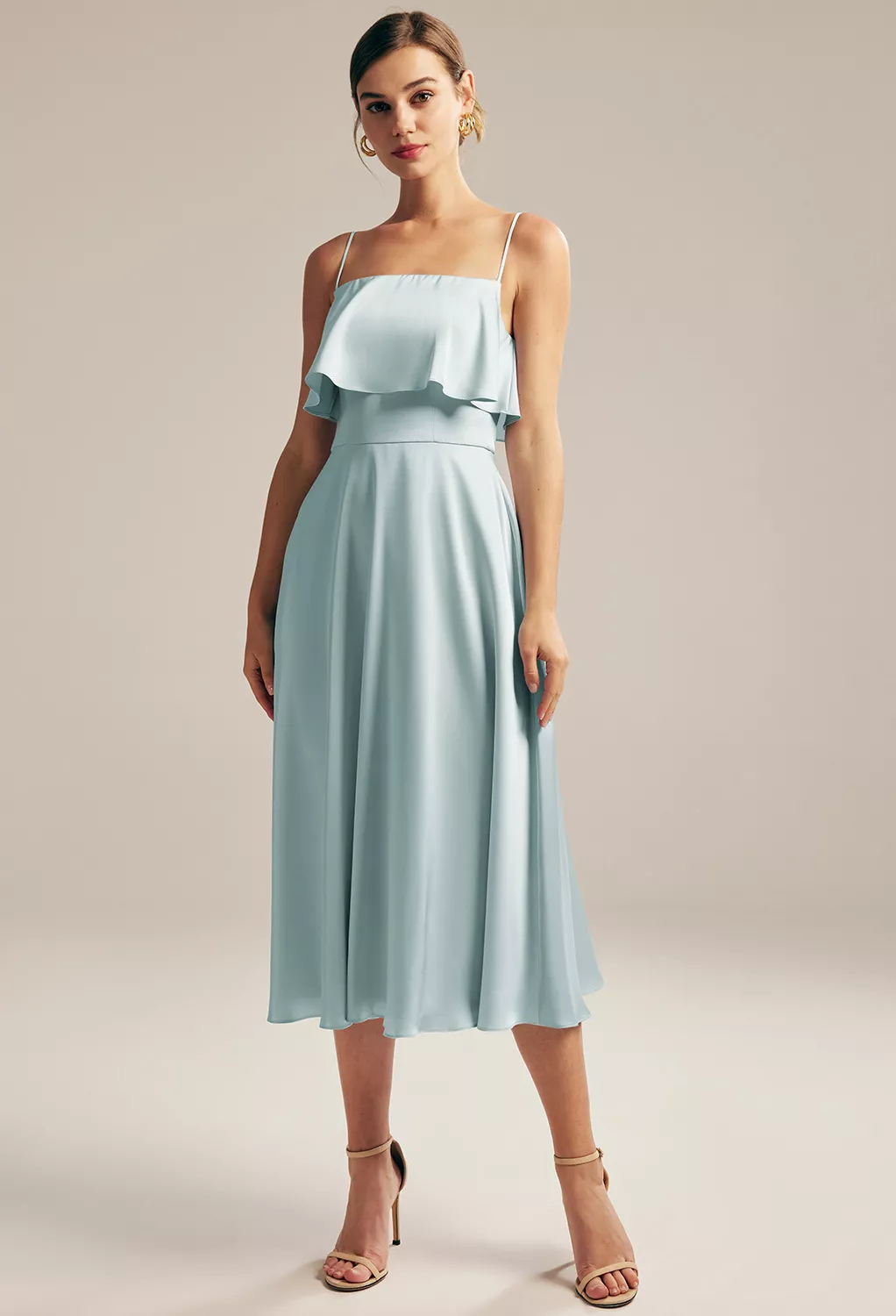 perfect beach wedding dress Simple Pleated Satin Mermaid Wedding Dress with Off the Shoulder – Rosymae main image 1