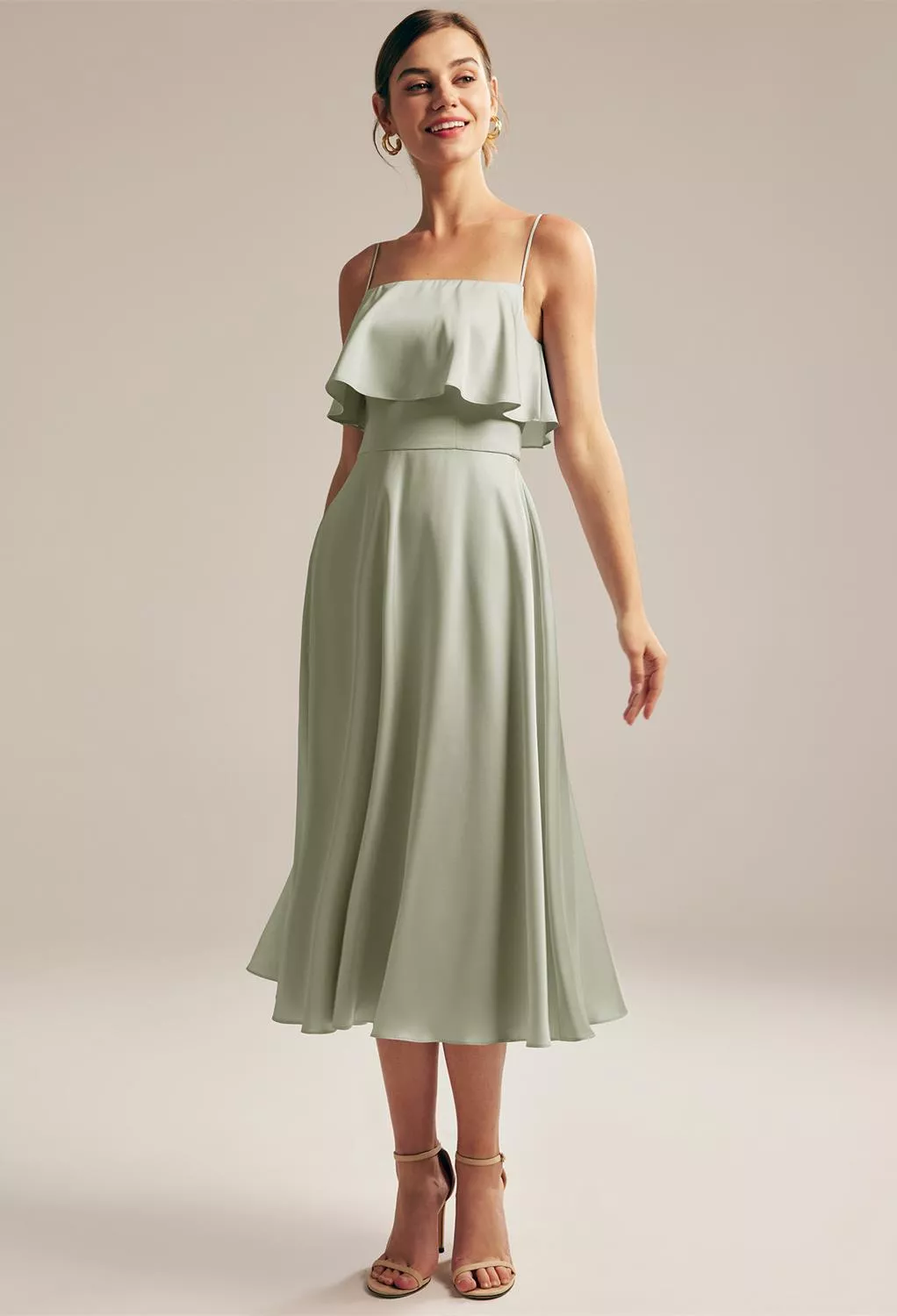 suits to match a green dress Rochelle Soft Satin Maxi Dress main image 1