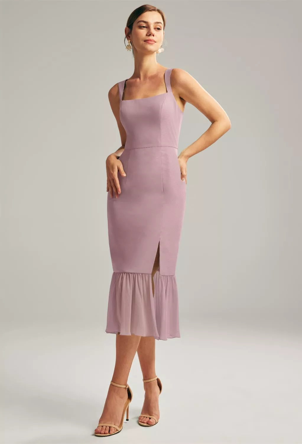 Mauve Mist Beach Wedding Guest Dresses | AW.Bridal
