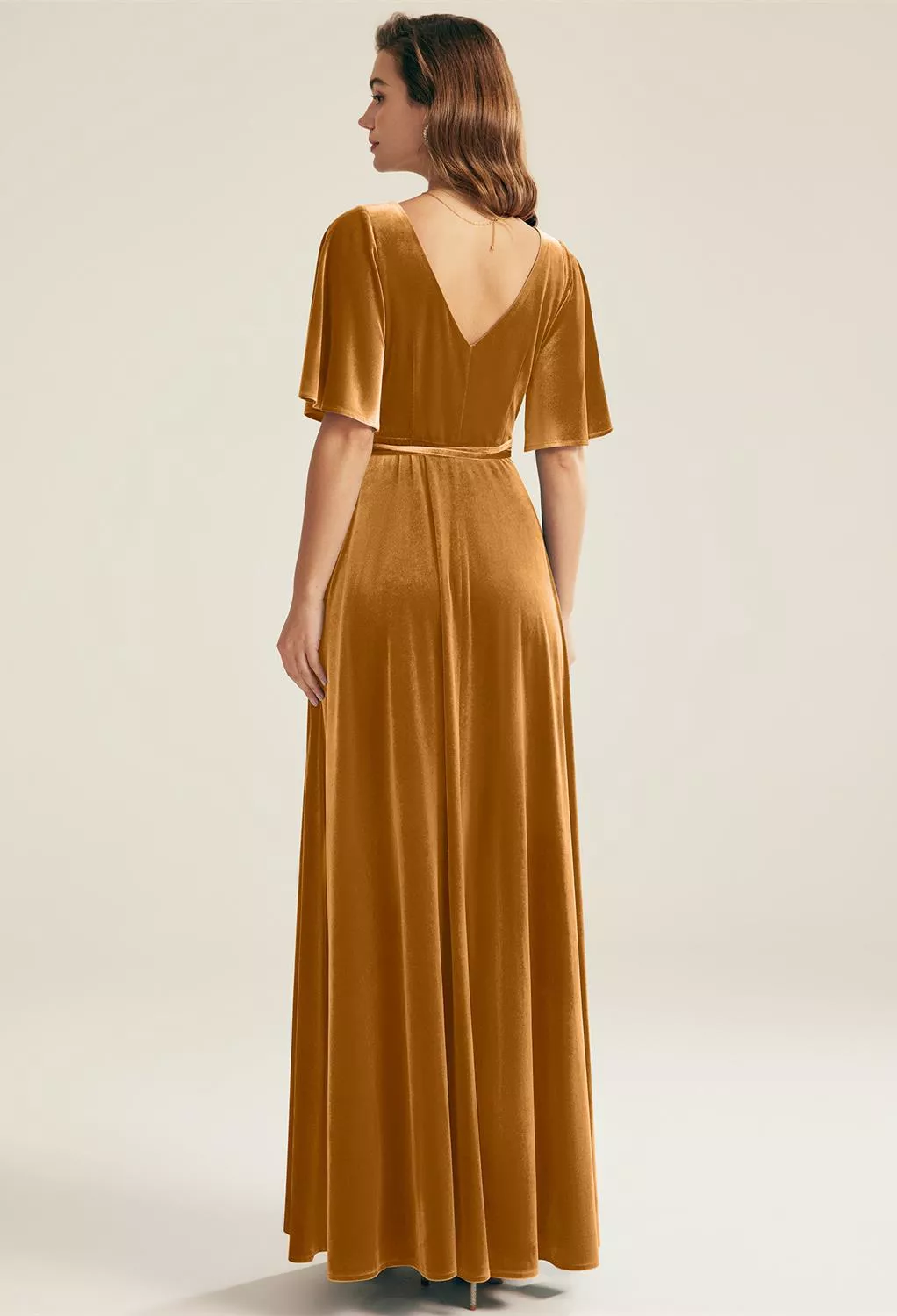 slim fit dress slacks Gold Lace Royal Blue Velvet Long Sleeve Prom Gown main image 1