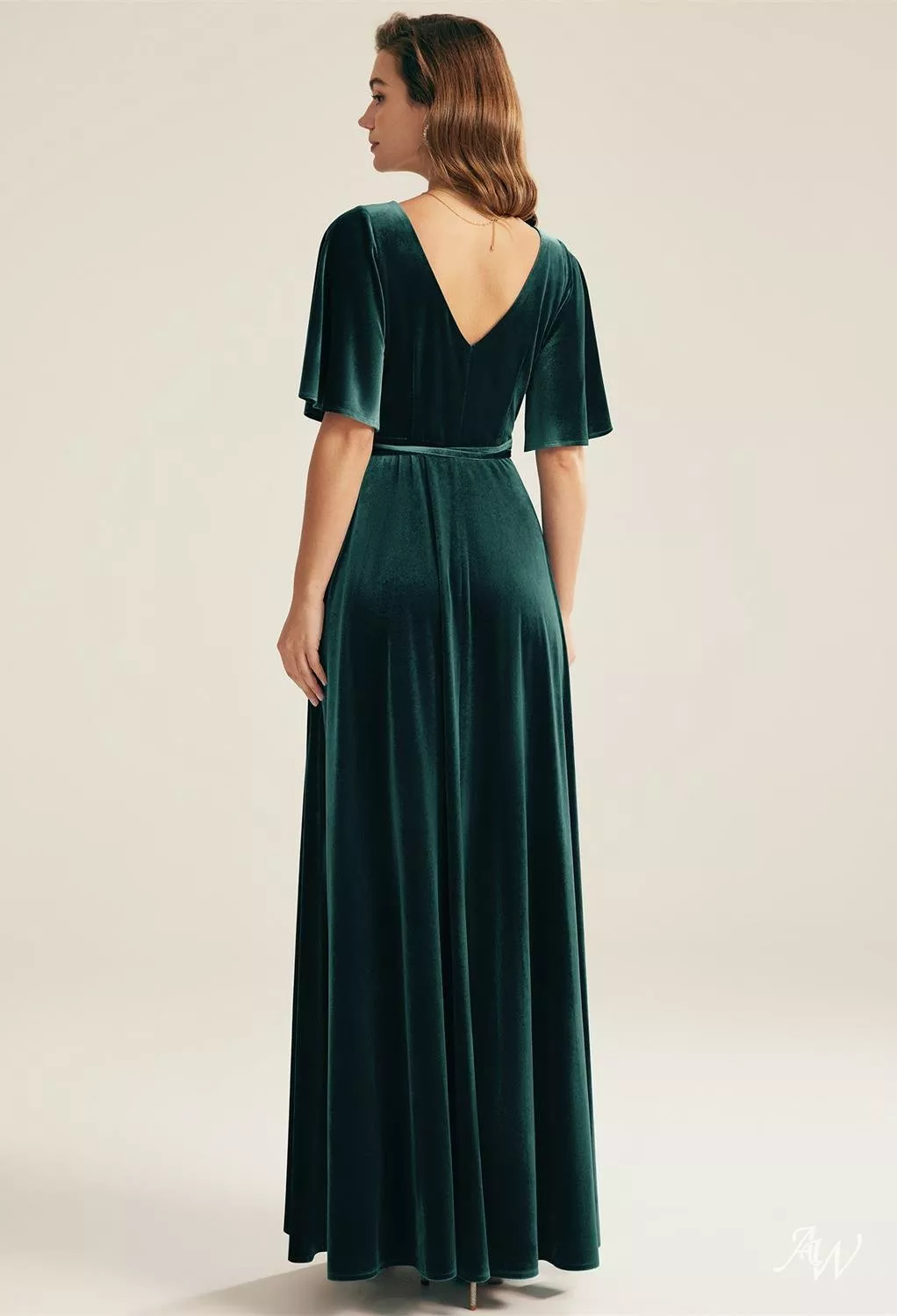 blue dress for baby girl Dark Green Velvet Dress - Bridesmaid Dress main image 0