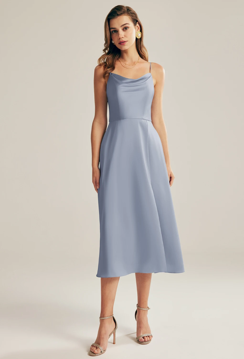 Dusty Blue Beach Wedding Guest Dresses | AW.Bridal