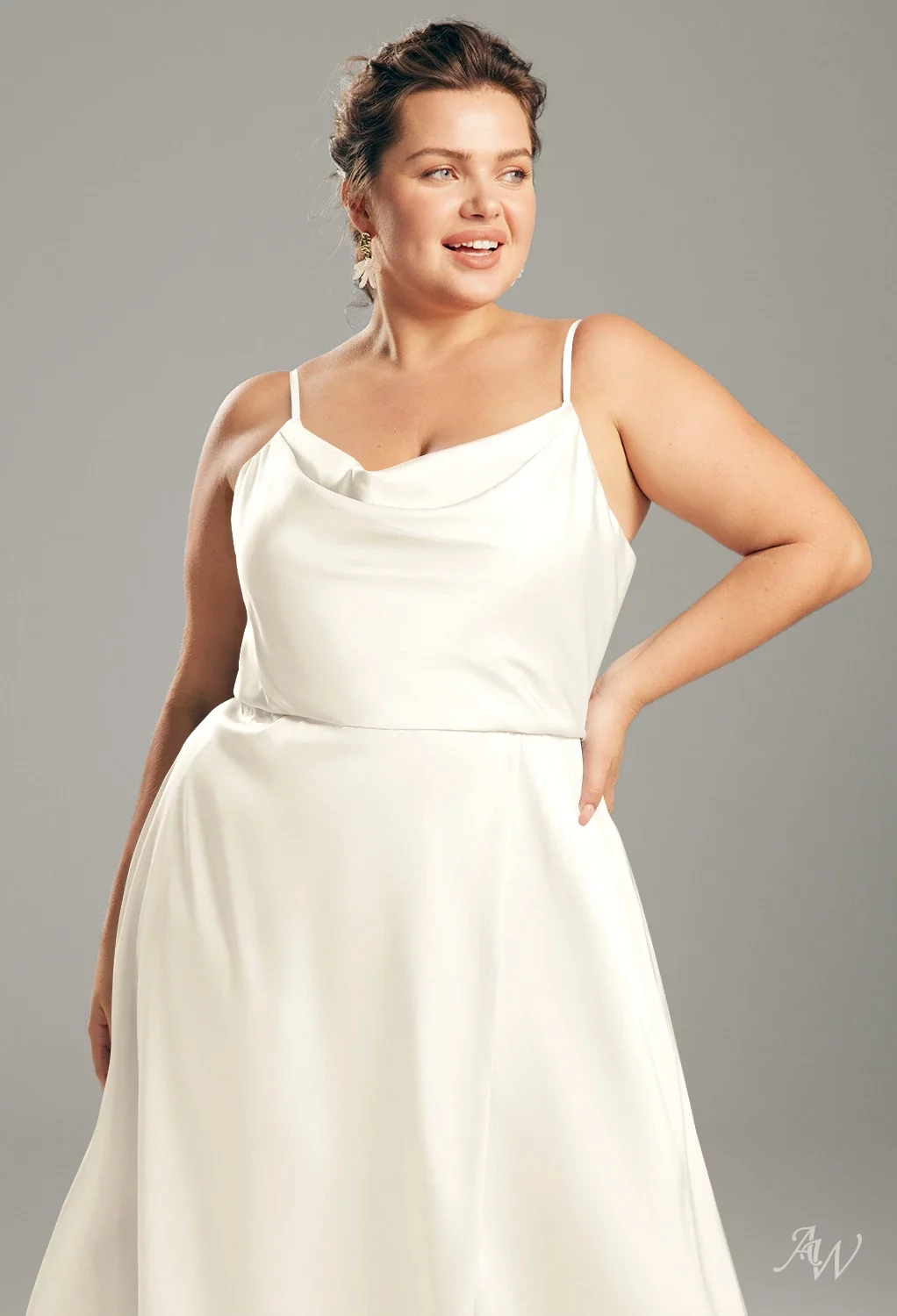 chinese dress ladies Simple Tea-Length Dress with Cowl Neck main image 0