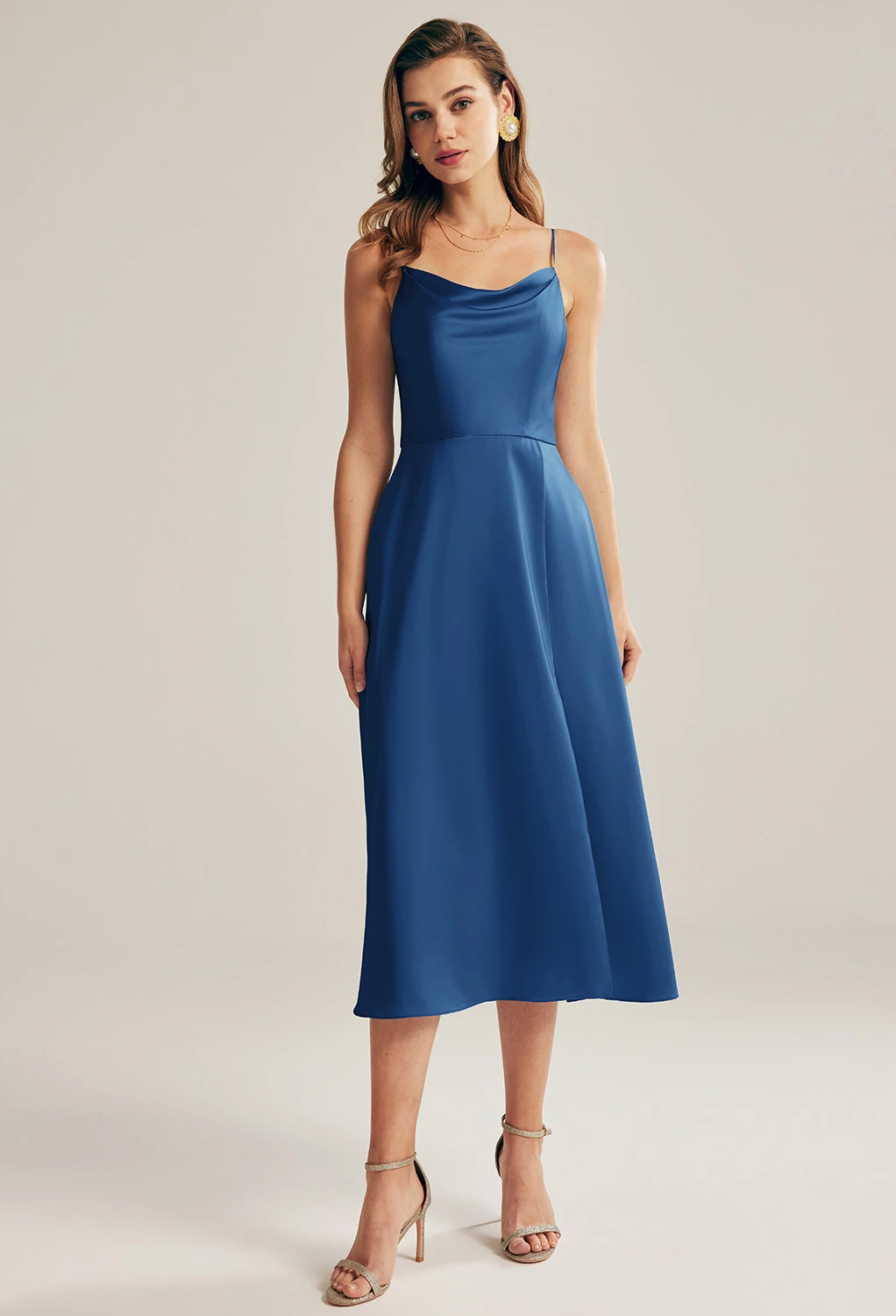 slim fit dress slacks Anna navy hi low dress – Primary school graduation dress for girls – A  Little Lacey main image 0