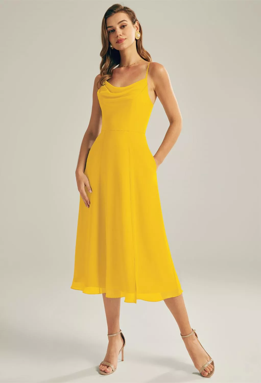 white christmas dresses One Shoulder Yellow Chic Tulle Homecoming Dress Cute Graduation Dress US0 / Custom Color main image 1