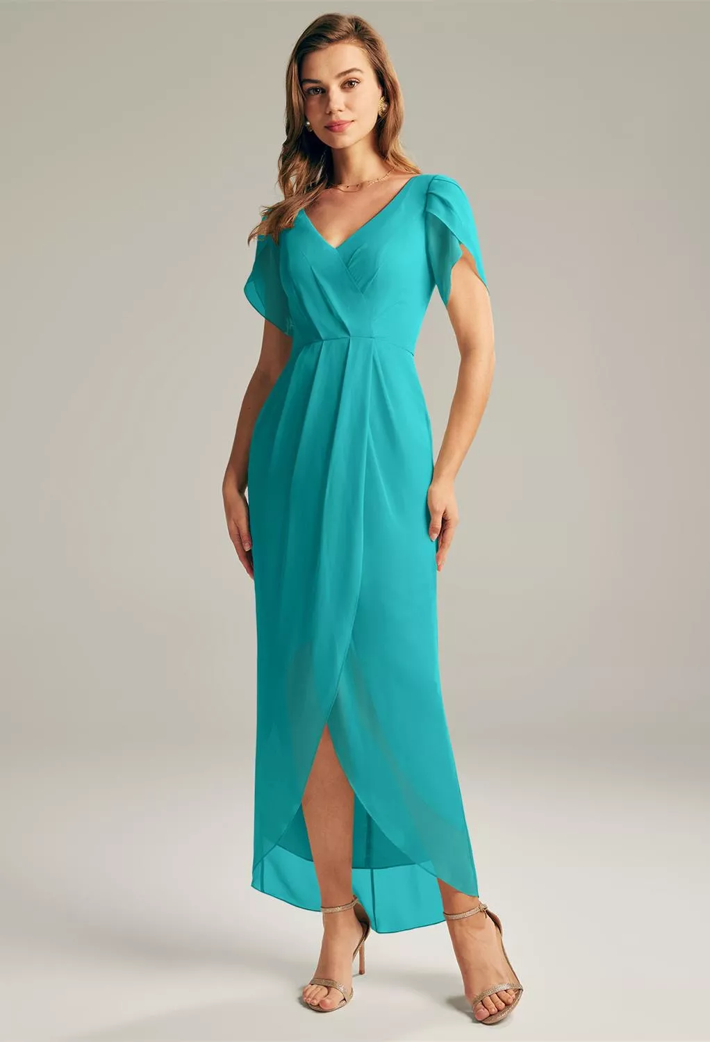 white christmas dresses Aguaclara Slip Maxi Dress in Turquoise main image 0