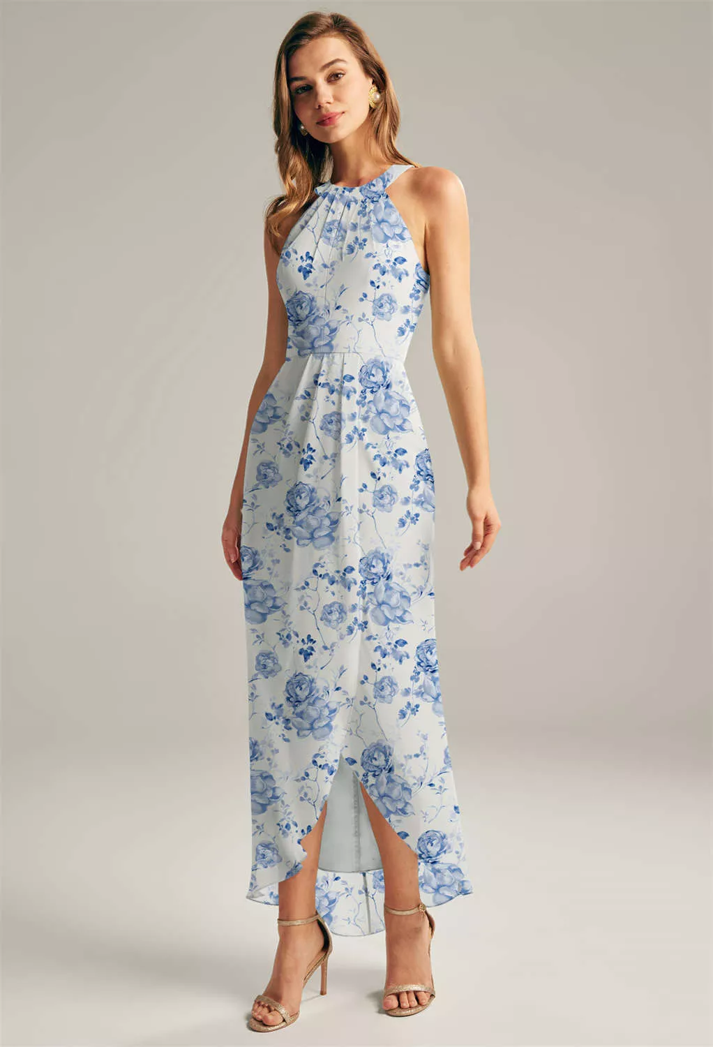 brown gala dresses A Line Simple Evening Party Long Prom Dresses With Slit The skirt falls in slubcotton Color:ALT BLUE Beach Wedding Gown Mother