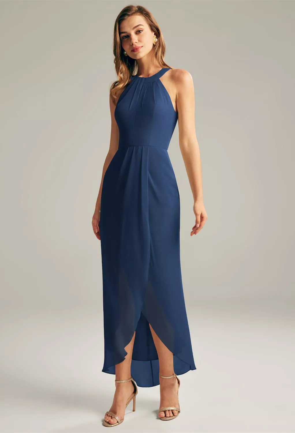 Navy Long Graduation Dresses | AW.Bridal