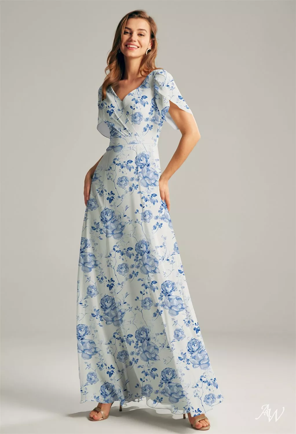 botanical bridesmaid dress Botanical Blooms Bridesmaid Dress Chiffon Size Small