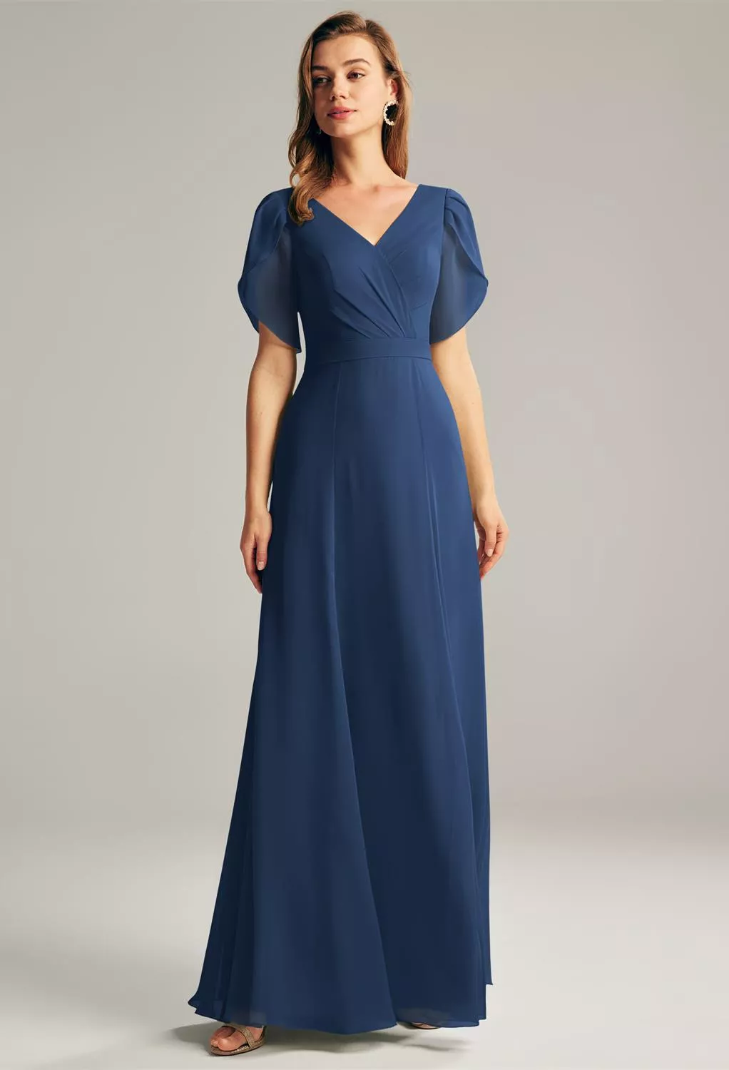 Navy Floral Bridesmaid Dresses | AW.Bridal
