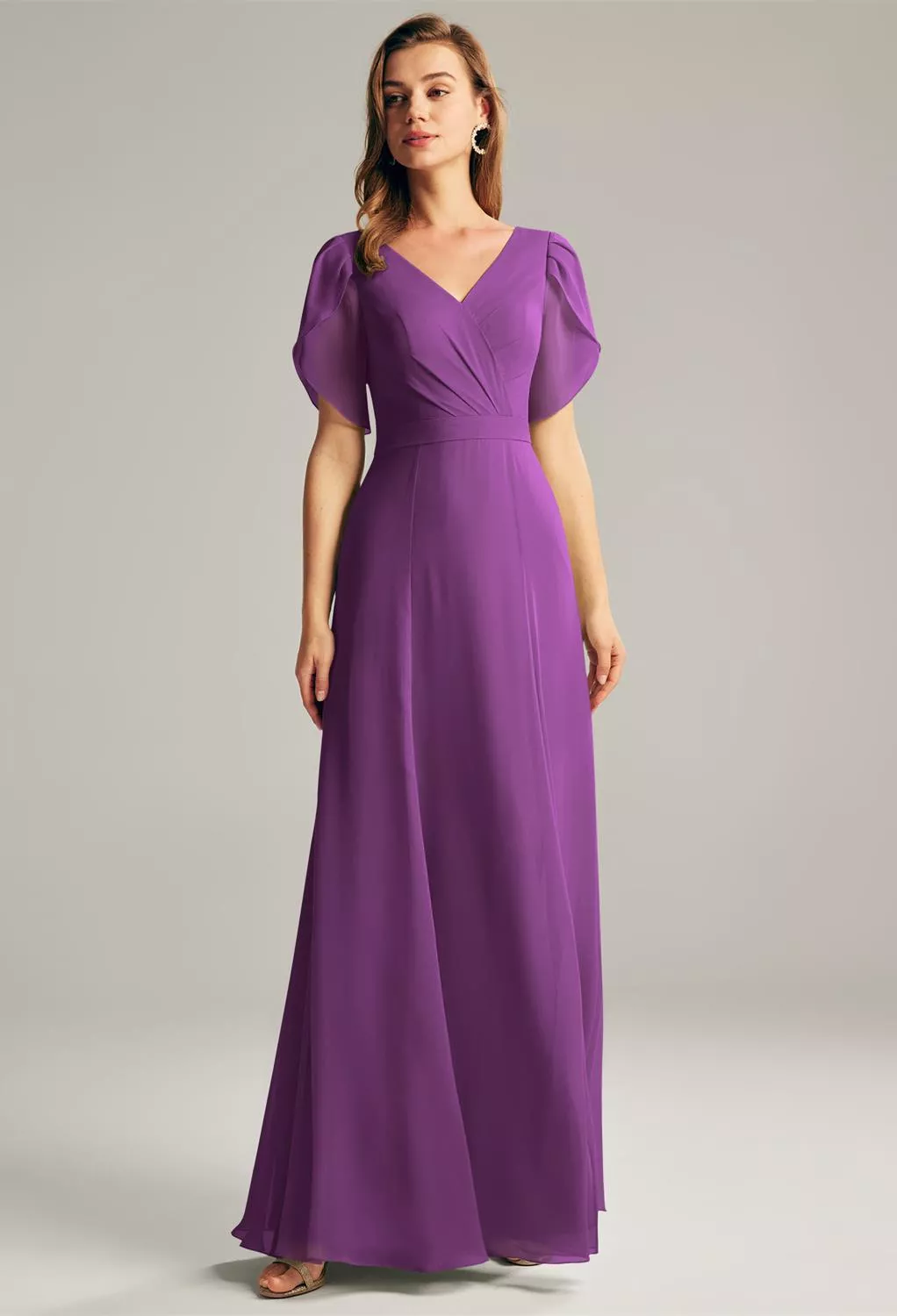 Purple Floral Bridesmaid Dresses | AW.Bridal