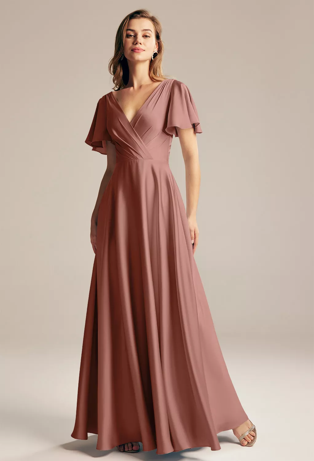 green emerald velvet dress Wedtrend Women Burgundy Bridesmaid Dress Mermaid One Shoulder Ruched Long Wedding Party Dress with Slit, Desert Rose / US14