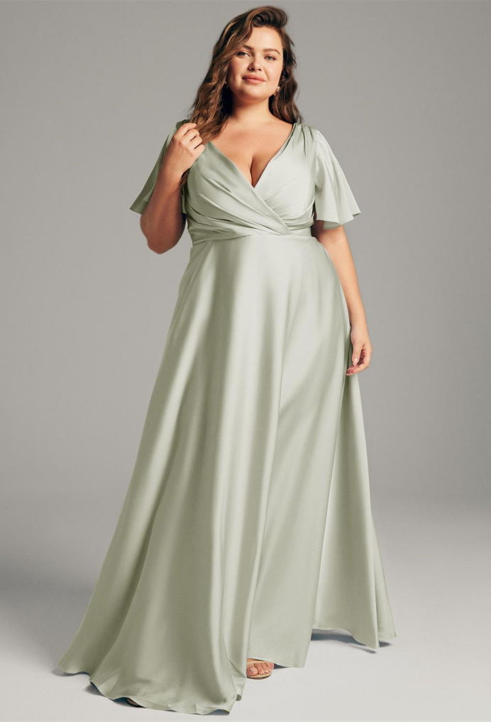 Satin Bridesmaid Dresses Plus Size Plus Size Sage Bridesmaid