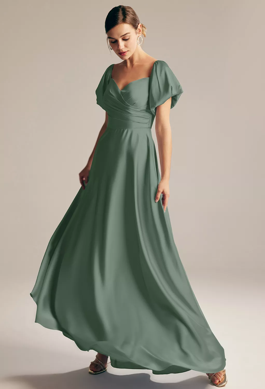 dark green maternity bridesmaid dress Olive Dresses New Abigail Wrap Maxi feature_Long Sleeves Size:19.0