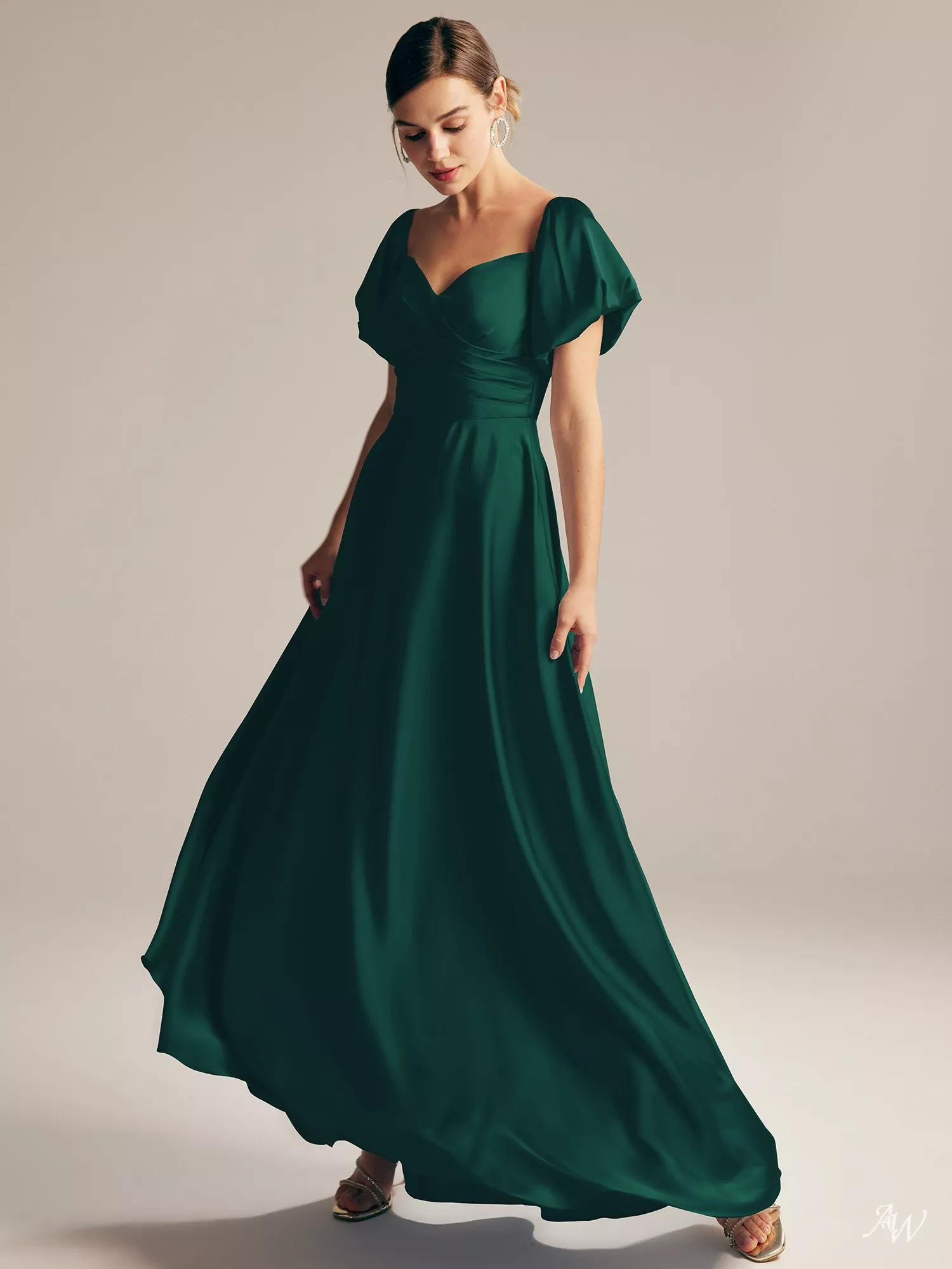satin hunter green dress Short Green A-Line Homecoming Dress with Pockets Hunter / 15