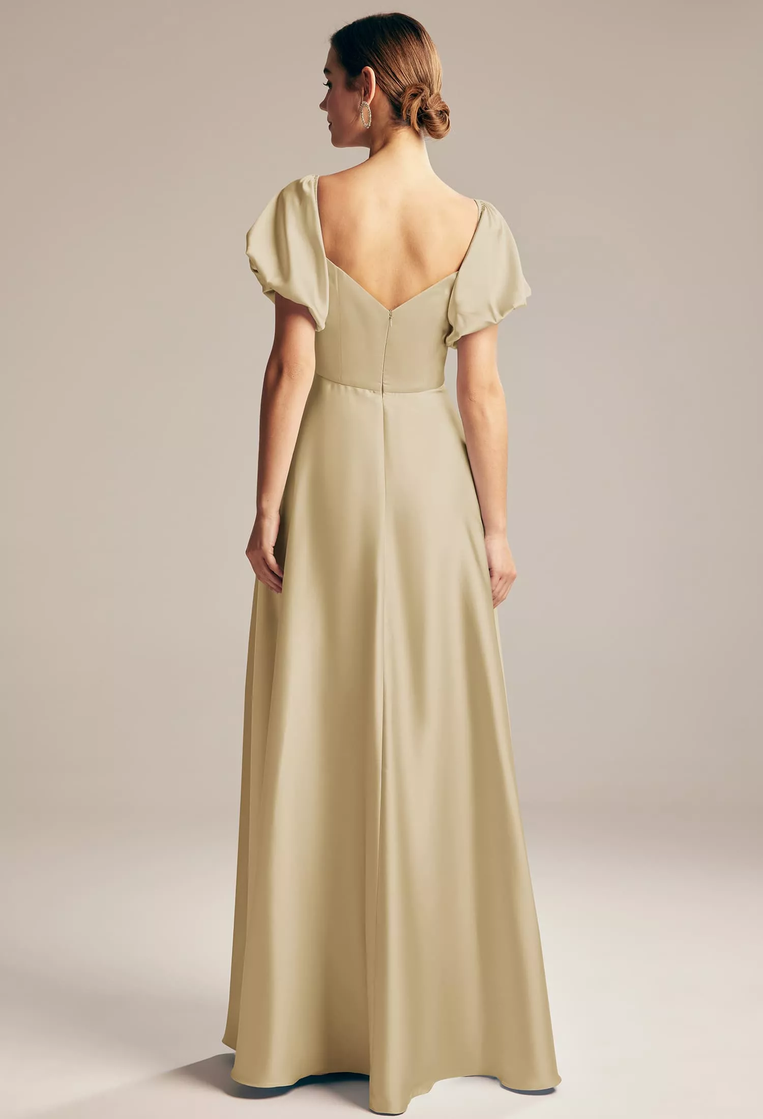 green emerald velvet dress Oscar Champagne Gold Satin Maternity Gown for Photo Shoot and Baby Sho –  sharon rose custom main image 0