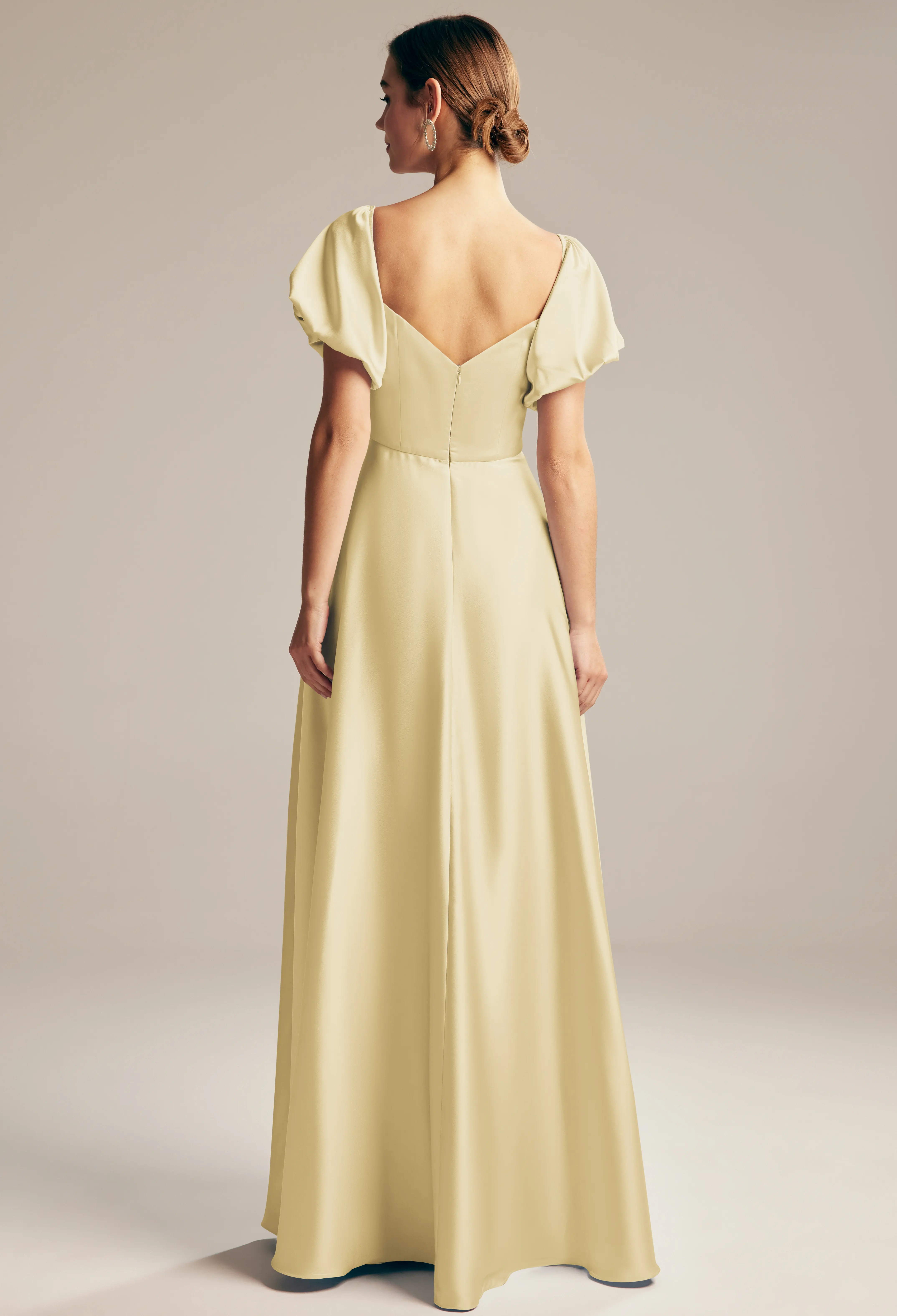 sand satin bridesmaid dresses AW.Bridal A-line Sweetheart Neckline Floor Length Puff Sleeves Short Sleeves Pleat Long Dress Gold Size 4 Satin Charmeuse Novoga Color:Blue and Green Sheath Lace Ankle Length Pale yellow satin