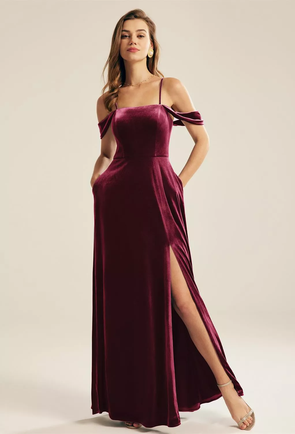 Burgundy, Velvet Bridesmaid Dresses