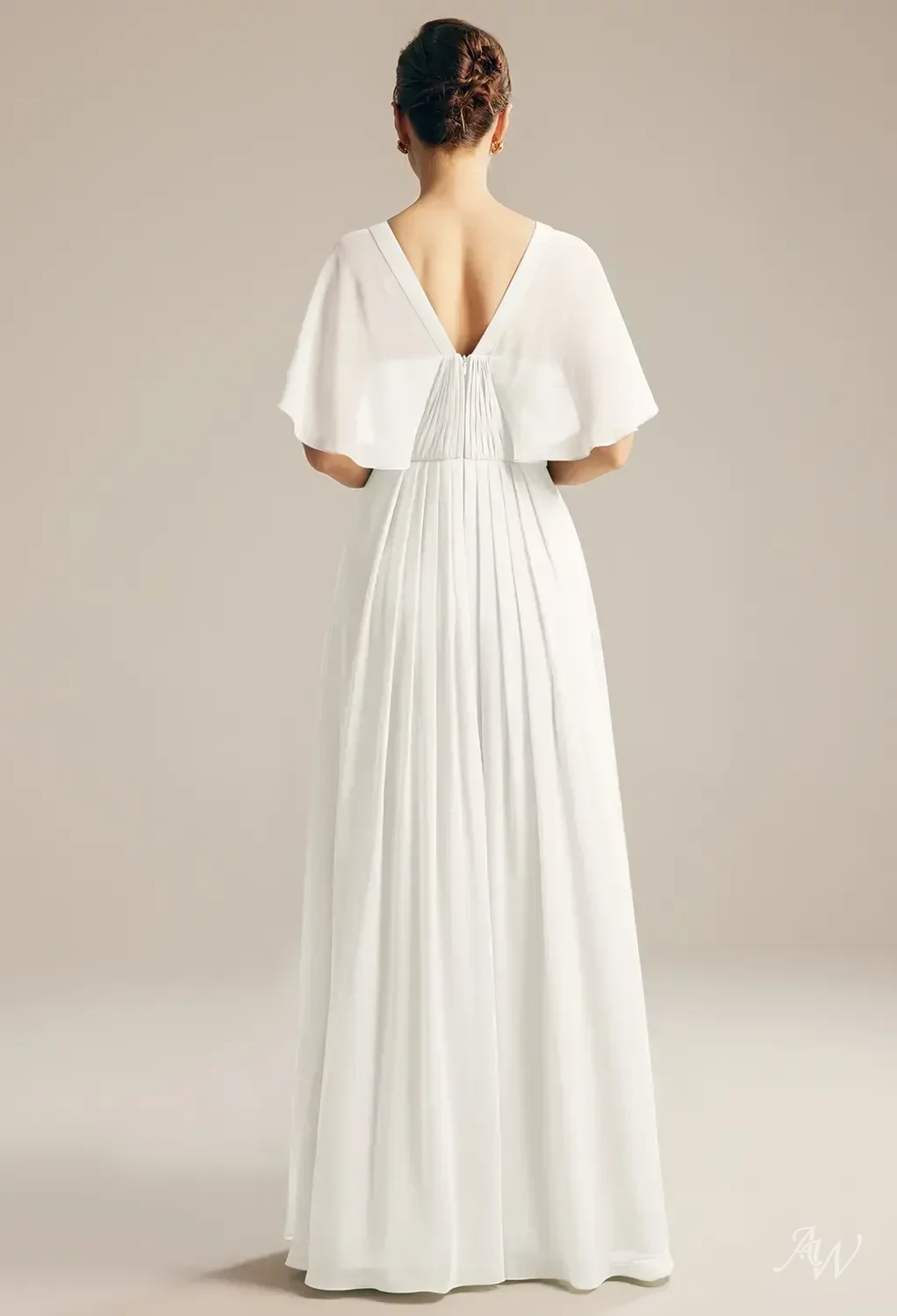 ivory mother of the bride dresses A-line V-neck Pleated Floor-Length Mother of the Bride Dress